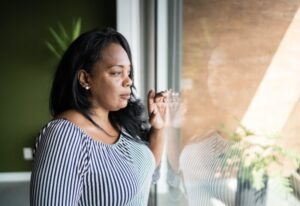 Woman contemplating
